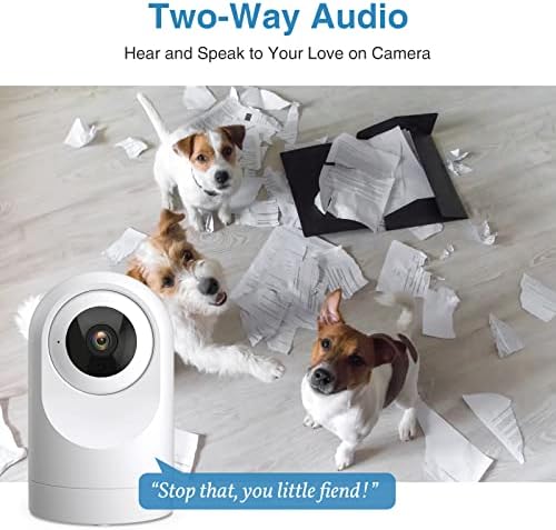 Ghome Паметна Безбедносна Камера Безжична, 360° Wi-Fi Камера, 1080p Паметна Камера За Миленичиња Со Апликација За Телефон, Детекција