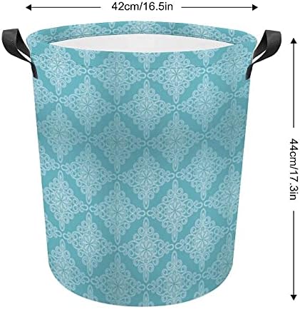 Кошница за перење Foduoduo Аква кинески јазол за перење со рачки што може да се преклопи со валкана облека за складирање на облека за спална