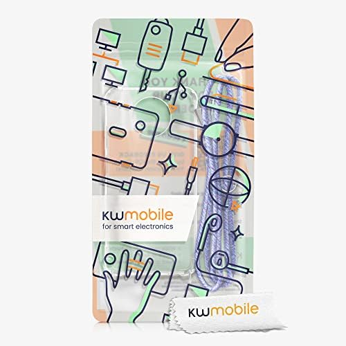 CWMobile Crossbody Case компатибилен со Xiaomi Redmi Note 9T Case - Clear TPU Телефонски покритие w/лента за лента за лента - транспарентен/лаванда