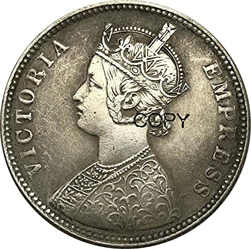 Британска Индија 1893 Царицата Викторија Една Рупија Месинг Позлатена Сребрена Копија Монети За Копирање Орнаменти Подароци За Собирање