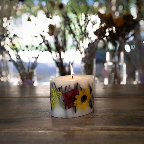Розови прстени ситни кружни ботанички свеќи - ароматерапија, долготрајна свеќа, 60 часовно време на изгореници, цветни ботанички