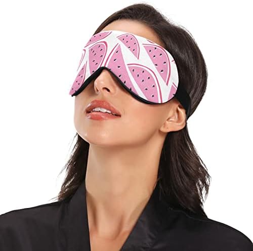 Вел ден за спиење маска розова црвена лубеница ноќна сенка на очите покритие мека удобност за слепите блокада на светлина прилагодлива лента