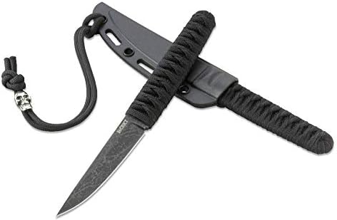 КРКТ ОБАКИ фиксиран нож за сечило: Барнли Титаниум нитрид обичен раб EDC нож, нож за комунални услуги на отворено со рачка, гравирана