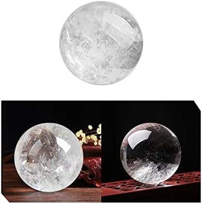 Comimark 1pcs 60мм природно бело чиста кварц кристална сфера топка Реики лековити скапоцени камења дома