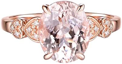 Прсти прстени за жени луксузно розово злато позлатено овален исечен циркон прстен за жени накит сребрени женски прстени