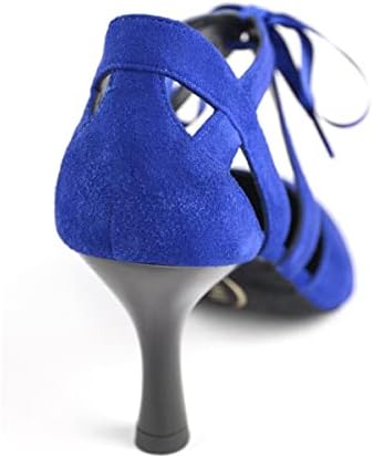 Портденс дами танцувачки чевли PD125 Премиум - Nubuck Blue - 2,5 пламен - направен во Португалија