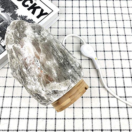 MAYMII·HOME Rare Giant Grey Gray Balck White Himalayan Crystal Salt Table Desk Lamp Hymilian Sea Salt Night Light Lamps with Touch Dimmer