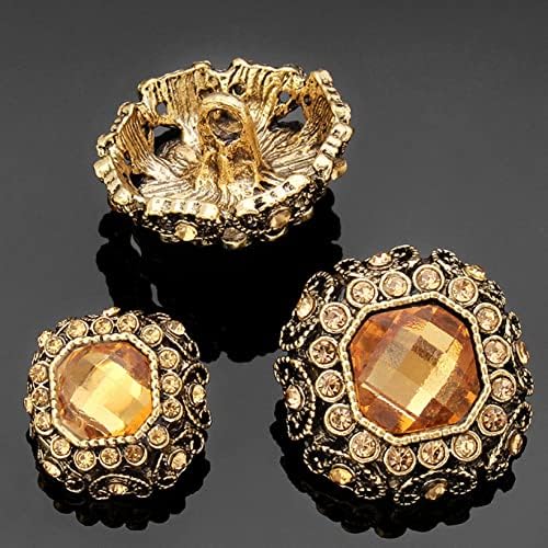 6pcs Декоративен метален дијамант гроздобер копчиња за скапоцен камен за облека за облека за занаетчиски кардиган занаети