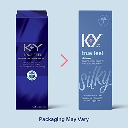 K-y вистинско чувство lube, личен лубрикант, силиконска формула, безбедна за употреба со кондоми, за мажи, жени и парови, 4,5 fl oz