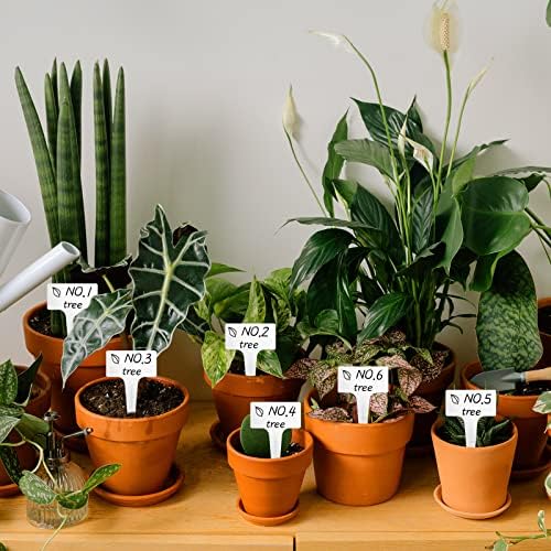 Amorning 100pcs T-Type Plant Tags ， Водоотпорни дебели производители на пластични растенија ， 6 x10cm етикети за градинки