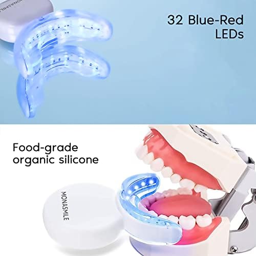 Комплет за белење на заби од монасмил со 32 LED светла-10 мин. Брз заби со белење на заби со 3 карбамид пероксид пенкало за чувствителни