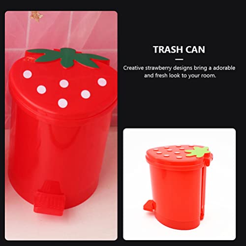 Zerodeko Desktop Trash Can Calt Push Type Type Spaterberry Tovenbasket Mini Heart Heard Graver Pen Pen Penn Pencil Coup Countertop Trash Container