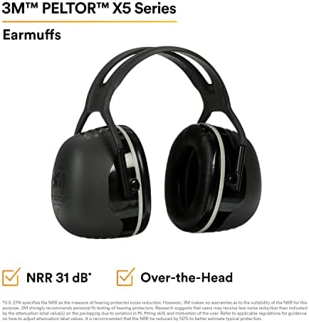 3М Работнички работи Поврзете + Гел уво Перници за слух за слух Peltor x5a над-глава уво мафини, заштита на бучава, NRR 31 dB, градежништво,