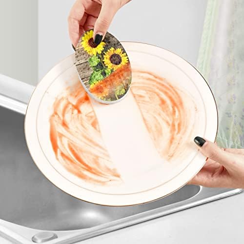 Алаза сончоглед есенски цветни природни сунѓери кујнски целулоза сунѓер за садови за миење бања и чистење на домаќинства, не-крик