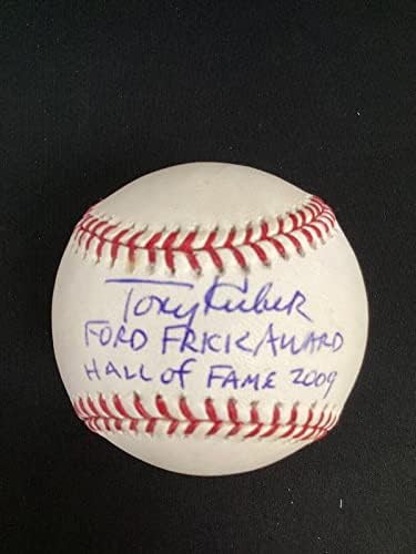 Тони Кубек Ја Потпиша Наградата За Бејзбол МЛБ Форд Фрик Хоф 2009 Инс Њујорк Ауто ЈСА 2 - Автографирани Бејзбол Топки