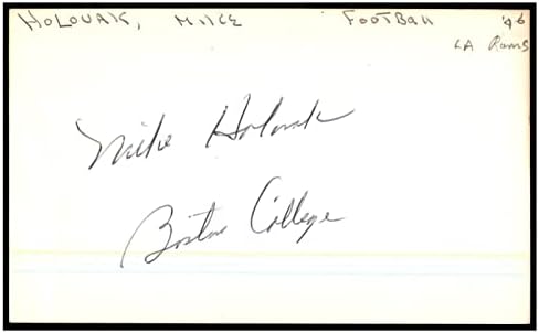 Мајк Холовак Потпиша Индекс Картичка 3х5 Автограмирани Овни Бостон Колеџ 87479-Нфл Намалување На Потписи