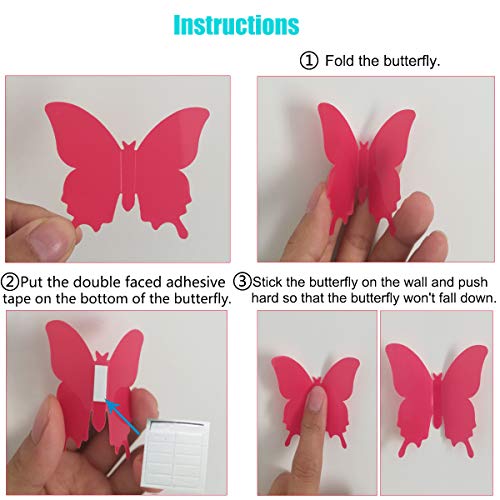 24 парчиња пеперутка wallидови се распаѓаат пеперутки налепници за украси за домашни украси за деца