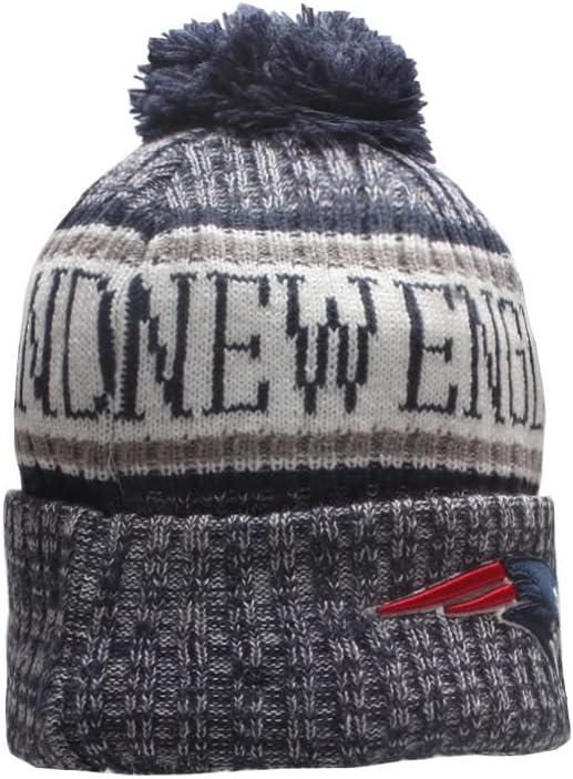 Hlashxh Classic Football Team Fans Fans плетени капа на череп капа со пом-пом за возрасни мажи жени зимски подарок