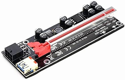 Конектори Ver009s плус PCI -E Riser Card 009S Plic PCI Express Riser Adapter Molex 6Pin SATA до USB3.0 кабел 1x 16x Extender за рударство