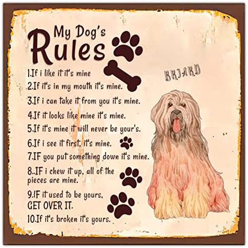 Алиојоит Смешно Метално Куче Потпишете Ги Правилата На Моето Куче Рустикална Закачалка За Врата За Миленичиња Со Саркастично Куче Што
