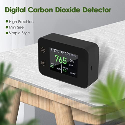 Детектор за дигитален јаглерод диоксид на Walnuta LCD C02 C02 Анализатор за квалитет на воздухот PM2.5 PM10 Мерач на влажност на температурата