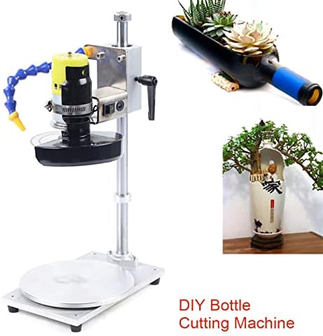 Секач за стакло шише, електрична машина за DIY за сечење шишиња, комплет за алатки за сечење на шише со шише за DIY проекти околу/квадратни/неправилни