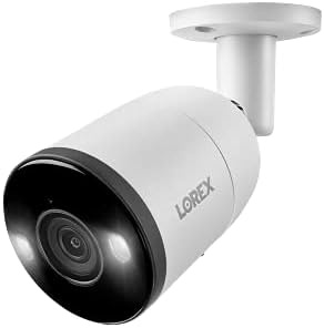 LOREX затворен/отворен 4K IP безбедносен фотоапарат, додаток на метална куршум камера за жичен систем за набудување, смарт откривање на движење,