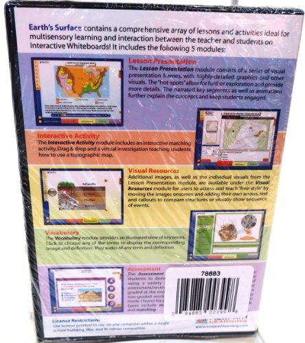 ЦД-РОМ за лиценца на страницата: Мултимедијална лекција за интерактивни табли, површината на Земјата,