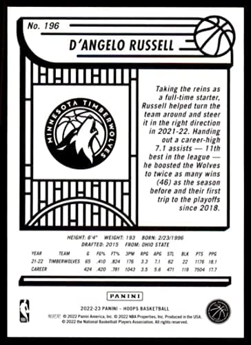 2022-23 Panini NBA Hoops 196 D'Angelo Russell NM-Mt Minnesota Timberwolves Chaspleth Trading Card NBA