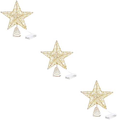 СОИМИС 3 парчиња Топер За Новогодишна Елка Светлечка Ѕвезда Во Форма На Дрво Декор За Домашна Забава