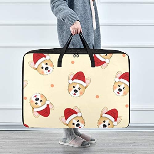 Н / А Торба За Складирање Облека Под Креветот За Јорган-Голем Капацитет Божиќна Торба За Организатори На Кучиња Дедо Мраз Со