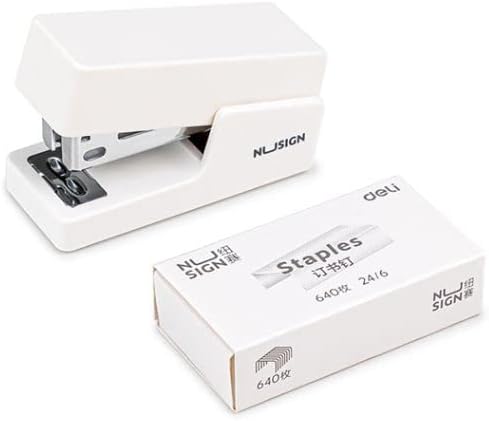 Белиот мини степлер, главни листови, степлер на канцелариски биро, вклучува 830 стандардни главни делови