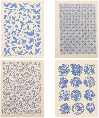 Додатоци на Нолитој 4 листови керамички декорации, грнчарски подсади за пренесување хартија порцеланска хартија за хартија за грнчарија
