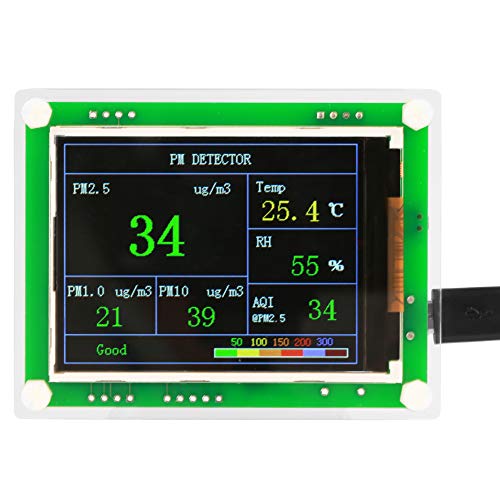 Zjchao Detector за квалитет на воздухот, 2,8 во TFT шарен екран мултифункционален дигитален PM2.5, монитор за квалитет на воздухот AQI за автоматски,