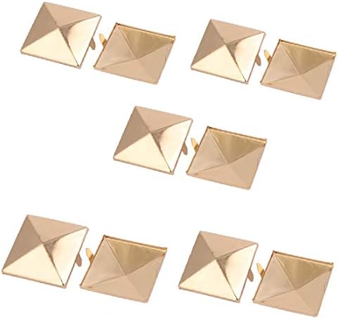 X-Ree 10pcs 35mm квадратни обликувани хартија Бред светло златен тон за сноп-книги за занаетчиски занаети (10 парчиња 35 мм en forma de papel brad светло златен тон пара-белег за занае