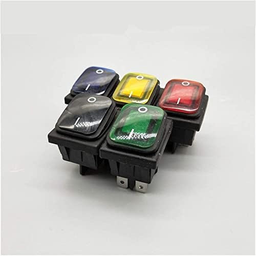 Xiangbinxuan Rocker Switch KCD4 20A/250V 4 Pin DPST IP67 Запечатен водоотпорен рокер прекинувач со LED 12V 24V 110V 220V 30X22