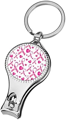 Рак На дојка Розова Лента Машинка За Нокти Пренослив Метален Секач За Нокти Со Турпија За Нокти За Мажи Жени