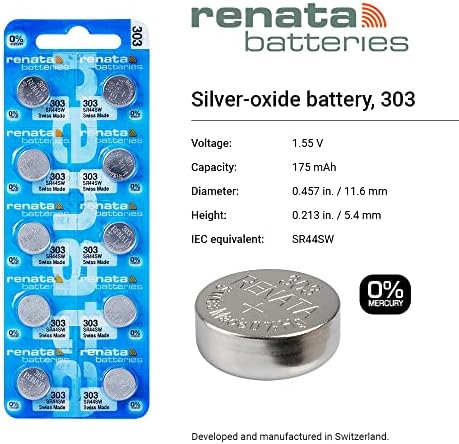 Рената 303 Батерија Со Еден Часовник Швајцарија Направи Сребрен Оксид 1,5 v