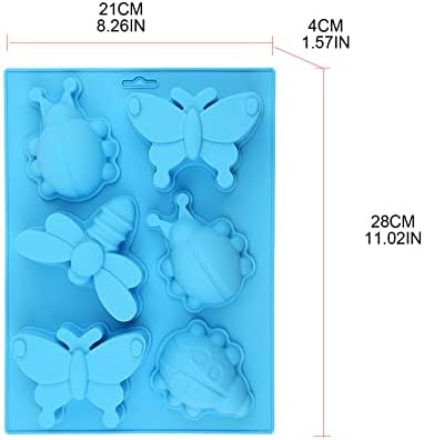 8 клетки Фонданти калапи сапун калапи калапи 3Д инсекти форма силиконски материјал за домашна печење торта чоколадо силиконски чоколадни