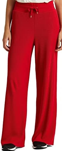 Лорен Ралф Лорен плус големина термички вафли-плетен џемперски кармин црвен 2x