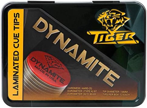 TigerProducts Tiger Dynamite Laminated Pool Cue совети 12 компјутери - 1 кутија - тврда - 13 или 14 mm