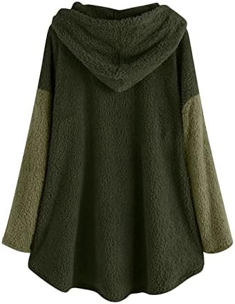 RMXEI женски поштенски преден загревање јакна за загревање жени есен и зимска обична цврста боја плишана топла качулка плус јакна со