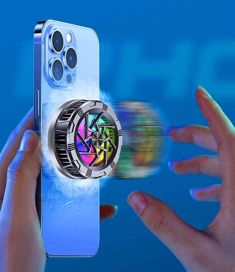 Ладилник за магнетски телефон за игри ， преносен радијатор на мобилен телефон со 30 прилагодливи режими, силика нано материјал, високо-ефикасен супер силен мотор, в