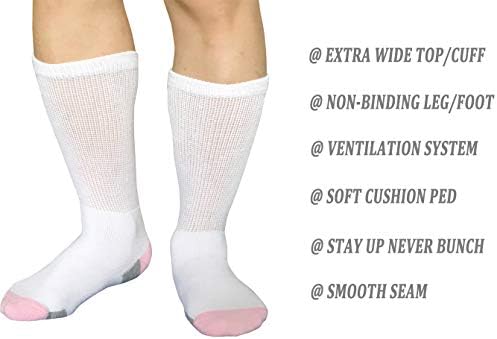 Womenените дијабетични чорапи необврзувачки широки врвни лабави медицински болнички чорапи за дијабетес едем дебели глуждови екипаж чорапи случајни