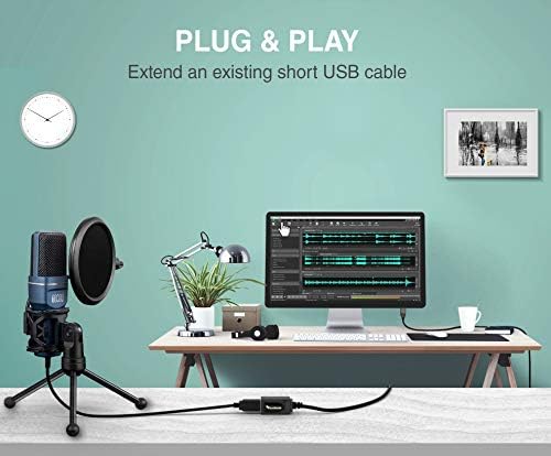 Bluerigger USB активен кабел за продолжување - за конзоли за игри, печатач, камера, тастатури
