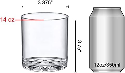 Неверојатни Пластични Тамблери Од Аби - Либерти - 12 Унца, Пластични Чаши За Пиење, Целосно Чисти Високи Топчиња, Пластични Чаши За
