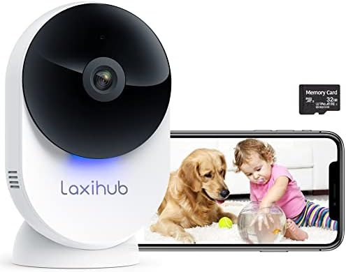 Домашна Камера за миленичиња 5GHz Wifi Serurity Камера Laxihub Внатрешна Домашна Камера За Бебиња Монитор 1080p Куче/Мачка камера СО Апликација,