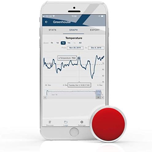 Tempo Disc Bluetooth безжичен термометар сензор за сензори и лојач на податоци. Далечински монитор за температура. за iOS и Android.