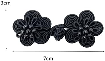 Еваго 10 пара кинески јазли копчиња за затворање затворање за шиење за шиење на прицврстувачи за џемпер, кардиган и костуми за шиење на облека, црна