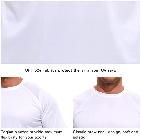 Biokey Man's UPF 50+ риболов кошули со долги ракави, кошула за сонце, SPF UV кошула за пешачење за трчање на отворено